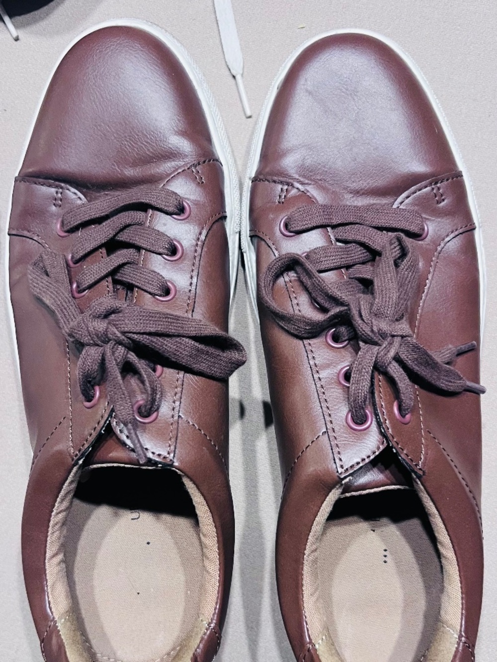Mens Brown Leather Banana Republic Dress Sneakers